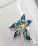 默研（MOYAN）喜鵲小鳥(niǎo)胸針日系可愛(ài)防走光感個(gè)性西裝彩色別針胸花配飾 藍色花朵胸針 A25-106 曬單實(shí)拍圖