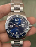 浪琴（LONGINES）男手表 康卡斯系列300米潛水防水陶瓷新款自動(dòng)機(jī)械男士鋼膠帶腕表 L3.781.4.96.6 陶瓷表圈藍(lán)41mm 曬單實(shí)拍圖