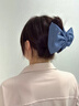 BIBK德國牛仔蝴蝶結(jié)雙層三角抓夾女夏日后腦勺氣質(zhì)盤發(fā)韓系百搭發(fā)飾 深藍三角夾【可折疊】 曬單實拍圖