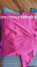 皮爾卡丹（pierre cardin）短款開(kāi)叉白色短袖t恤女2025夏季新款休閑寬松字母小個(gè)子百搭上衣 玫紅色 2XL 建議131-150斤 曬單實(shí)拍圖