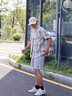 SWAMP AREA美式格子短袖襯衫男女款夏季潮流百搭高級感休閑襯衣CS326黃格L 曬單實拍圖