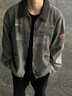 BJHG不計后果美式夾克外套男款秋季2025新款燈芯絨拼接潮牌工裝上衣女 做舊深灰 2XL 曬單實(shí)拍圖