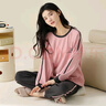 純棉睡衣女春秋2025年新款爆款可愛(ài)卡通可外穿長(cháng)袖休閑冬天家居服 粉黑-8706 L【100-120斤】 曬單實(shí)拍圖