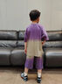 G.DUCKKIDS男童夏季套裝2025新款兒童夏裝炸街洋氣男孩純棉短袖休閑運(yùn)動酷帥 紫色 140 cm 曬單實(shí)拍圖