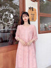 clotho Rennie品牌女裝五分袖連衣裙女2025夏季新款時尚洋氣寬松遮肚子顯瘦裙子 櫻花粉 M 【90-115斤】 曬單實拍圖