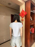 紅豆（Hodo）女裝夏裝2025年新款T恤修身小個(gè)子短上衣內搭正肩短袖時(shí)尚高級感 藍色 L 曬單實(shí)拍圖