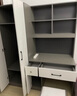 富凱上諾書桌實木桌柜一體家用電腦桌書柜組合書桌學(xué)習(xí)桌臥室寫字臺 實木灰1.8三門帶抽衣柜＋書桌 曬單實拍圖