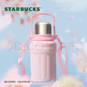 星巴克（Starbucks）杯子櫻花春綻系列不銹鋼桌面水杯 大容量便攜隨行杯 男女士送禮 粉色條紋款不銹鋼保溫壺976ml 曬單實拍圖