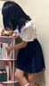 圣洛鋒班服套裝國慶校園初高中生中學(xué)生開(kāi)學(xué)季藍皇冠領(lǐng)結學(xué)生裝 女短白+黑百褶短裙+藍皇冠領(lǐng)結 L 曬單實(shí)拍圖