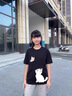 千丫丫貓咪兒童短袖t恤夏季2025新款女孩好看上衣男童半袖純棉女童夏裝 黑色（款五） 140 cm童裝 曬單實(shí)拍圖