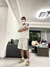 輕依縵斜紋運動(dòng)短褲男夏季潮牌青少年跑步籃球休閑五分中褲潮流2025新款 白灰色 XL 曬單實(shí)拍圖