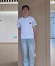 CUOARCHL美式潮牌短袖t恤男女款夏季休閑百搭打底衫大碼寬松重磅潮流上衣 白色（NE01） XL （推薦體重130-150斤） 曬單實拍圖