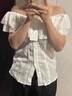 妙奕嘉白色短袖正肩t恤女士2025年夏秋新款t恤衫一字肩純欲上衣半袖女 一字肩甜辣風(fēng)露肩短袖上衣 2XL 【建議125-135斤】 曬單實(shí)拍圖