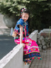 年衣童裝女童套裝民族服飾新款2025夏季兒童漢服兩件套青羅朵朵套裝 暗藍 150 曬單實(shí)拍圖