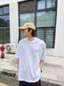 Calvin KleinJeans夏季男女情侶中性通勤ck純棉落肩袖寬松圓領(lǐng)短袖T恤40HM229 YAA-亮白色 XL （推薦170-185斤） 曬單實拍圖
