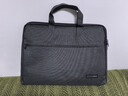 得力公文包商務(wù)男士款兩用手提多功能大容量a4文件包手拿攜帶資料會(huì )議包帆布文件袋子公文袋辦公拉鏈式 牛津布加厚【5590黑色】主圖同款 曬單實(shí)拍圖
