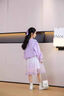 moonkids女童紗裙半身裙2025新款夏季中長款裙子夏裝兒童公主裙小女孩長裙 4367漸變紫紗裙 120 cm 曬單實拍圖