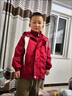 G.DUCKKIDS小黃鴨童裝兒童沖鋒衣三合一可拆卸男女童外套春秋中小童連帽衣服 紅色兩件套 120 (建議身高110cm  6-7歲)cm 曬單實(shí)拍圖