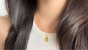 中國黃金（CHINA GOLD）暴富小金條項鏈女2025新款足金小金磚七夕情人節(jié)禮物送女朋友老婆 小金條吊墜【贈銀鏈】約1.1g刻字/代寫賀卡 曬單實拍圖