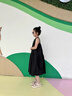 女童白色連衣裙2025新款夏季童裝長裙女孩感好看度假沙灘裙 黑色 【楠楠A135】 160 曬單實(shí)拍圖