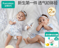全棉時(shí)代新生嬰兒睡衣滿月寶寶和尚服連體衣服嬰幼兒和袍 藍(lán)+假 59碼 曬單實(shí)拍圖