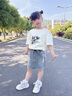 哈羅小黃鴨 HAL.DUCK女童連衣裙2025夏季新款燙鉆牛仔短裙半身A字裙中大童外穿洋氣裙 藍色半裙 120 cm 曬單實拍圖