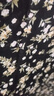 尚都比拉度假風(fēng)碎花連衣裙女夏天V領(lǐng)氣質(zhì)中長裙收腰A字雪紡裙子 黑花 M 曬單實(shí)拍圖