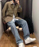 班尼路（Baleno）S&K系列牛仔褲男生2025春秋新款寬松直筒闊腿男褲休閑長(cháng)褲子秋款 040淺藍 L 【110-130斤】 曬單實(shí)拍圖