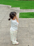 巴帝巴帝夏季嬰幼兒童t恤女童寶寶短袖花邊高端洋氣 米白 立體字母 90 曬單實拍圖