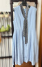 PORTS寶姿 商場同款新品女裝氣質無袖V領撞色連衣裙LL8D188KCY008 天藍色 L (8) 曬單實拍圖