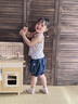 幼歌（YOUGE）嬰幼兒夏季新款輕薄軟牛仔透氣花苞褲時(shí)尚寬松寶寶長(zhǎng)褲 牛仔藍(lán) 90 cm 曬單實(shí)拍圖
