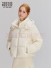 Teenie Weenie小熊女裝時(shí)尚冬季簡(jiǎn)約學(xué)院風(fēng)羽絨服連帽款短款面包服 象牙白 M (165) 曬單實(shí)拍圖