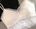 都市麗人蕾絲吊帶背心女帶胸墊短款抹胸內搭打底文胸一體美背內衣 淺杏色L 曬單實(shí)拍圖