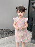 G.DUCKKIDS小黃鴨童裝女童裙子夏季兒童連衣裙女孩子中國風(fēng)漢服裙旗袍A字裙 粉色 100 尺碼2~3歲【90-100cm】cm 曬單實(shí)拍圖