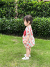 班喜迪嬰兒衣服夏季嬰幼兒連體衣寶寶包屁衣公主周歲禮服夏裝薄款外出服 紅色 90cm 曬單實拍圖
