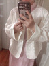 三彩2025秋款寬松外套新中式國風(fēng)手工盤(pán)扣提花上衣女 米白色花卉 L 165/88A 曬單實(shí)拍圖