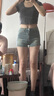 浪莎美式復古牛仔短褲女2025夏季新款高腰彈力緊身a字超短辣妹熱褲 曬單實拍圖
