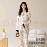 愛(ài)寶適月子服春秋款孕產(chǎn)婦睡衣家居服產(chǎn)后哺乳衣喂奶衣墨韻繁花XXL M439 曬單實(shí)拍圖