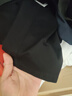 才子（TRIES）休閑褲男春秋款舒彈垂感刺繡標直筒褲修身彈力商務(wù)純色西裝褲 黑色 33 84cm 曬單實(shí)拍圖