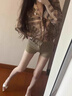 沐霓 美式辣妹牛仔短褲子 夏季女士高腰彈力顯瘦休閑百搭包臀超短熱褲 高腰短褲【卡其色】建議85-115斤 曬單實(shí)拍圖