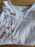 中年媽媽夏裝棉麻刺繡上衣女士夏季高端亞麻小衫苧麻女裝短袖T恤 M-307淺紫色 L 建議105-120斤 曬單實拍圖