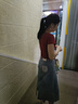 Leosoxs時(shí)尚牛仔半身裙女夏季2025新款高腰顯瘦中長(zhǎng)裙a字開叉一步包臀裙 藍(lán)色 M/27(95-105斤) 曬單實(shí)拍圖