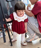G.DUCKKIDS小黃鴨嬰兒包屁衣春秋長袖新生兒連體衣女寶寶公主滿月周歲哈衣 酒紅色夏款 加襪子 66cm 尺碼建議0-3個(gè)月8-12斤 曬單實(shí)拍圖
