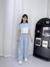 優(yōu)優(yōu)1點(diǎn)（Yoyo one）工裝褲女童夏季套裝2025新款兒童短袖運(yùn)動(dòng)服潮酷夏裝大童夏天衣服 18908漸變藍(lán)15029藍(lán)色 150 150cm 曬單實(shí)拍圖