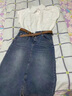 FEISIMI輕奢品牌法式牛仔2025年夏天新款連衣裙女裝衣服夏季顯瘦氣質(zhì)裙子 圖片色套裝 L 110-122斤 曬單實(shí)拍圖