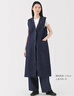 無印良品（MUJI）女式 漢麻混牛仔長款馬甲背心馬夾女款坎肩無袖上衣夏季 丹寧回潮 藏青色 L （165/88A） 曬單實(shí)拍圖