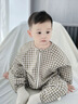 G.duck寶寶爬行服夏季天嬰兒薄兒童外出連體罩衣防臟戶(hù)外純棉透氣爬爬服 卡色格子 80cm 曬單實(shí)拍圖
