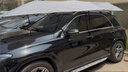 邁牛（MYNEW）汽車(chē)全自動(dòng)車(chē)衣車(chē)罩防曬罩 遙控電動(dòng)車(chē)棚車(chē)頂折疊遮陽(yáng)傘suv車(chē)用蓬 半自動(dòng)5.2米藍色 曬單實(shí)拍圖