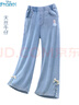 迪士尼女童天絲牛仔褲夏季輕薄兒童洋氣闊腿直筒長(cháng)褲 Z0211深藍  150 曬單實(shí)拍圖