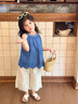 G.DUCKKIDS小黃鴨童裝女童套裝夏季2025新款洋氣兒童夏裝寶寶夏天無袖兩件套 藍(lán)色兩件套 110 (建議98-105cm 3-4周歲） 曬單實(shí)拍圖